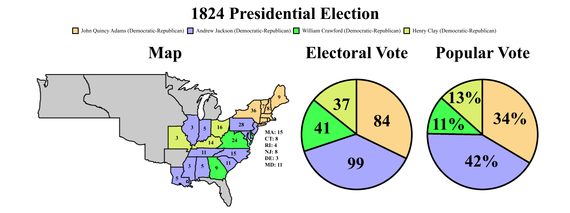 The electoral map for 1824.