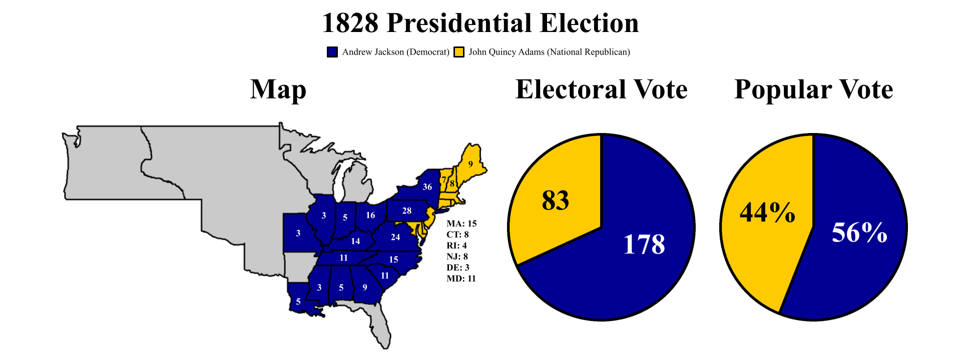 The electoral map for 1824.